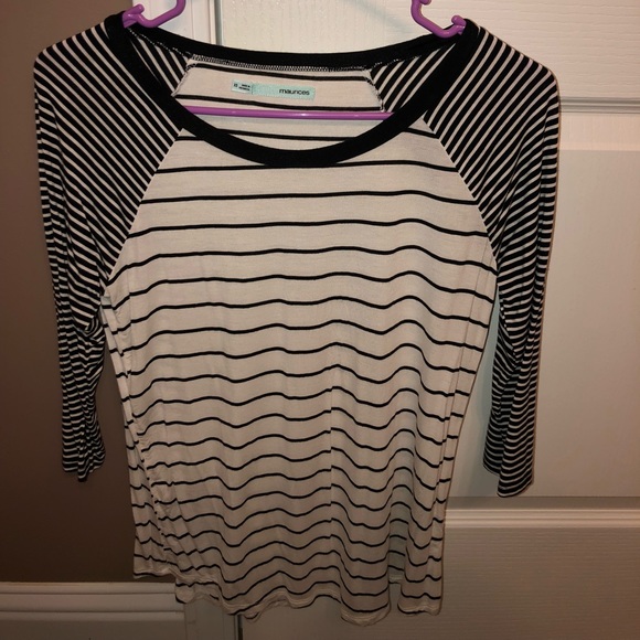 maurice’s half 3/4 sleeve striped shirt - Picture 1 of 1